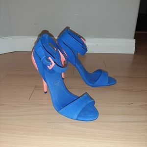 Blue/peach Heels